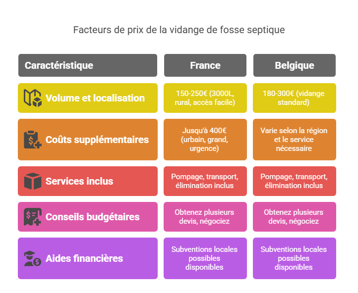 Prix de la vidange de fosse septique