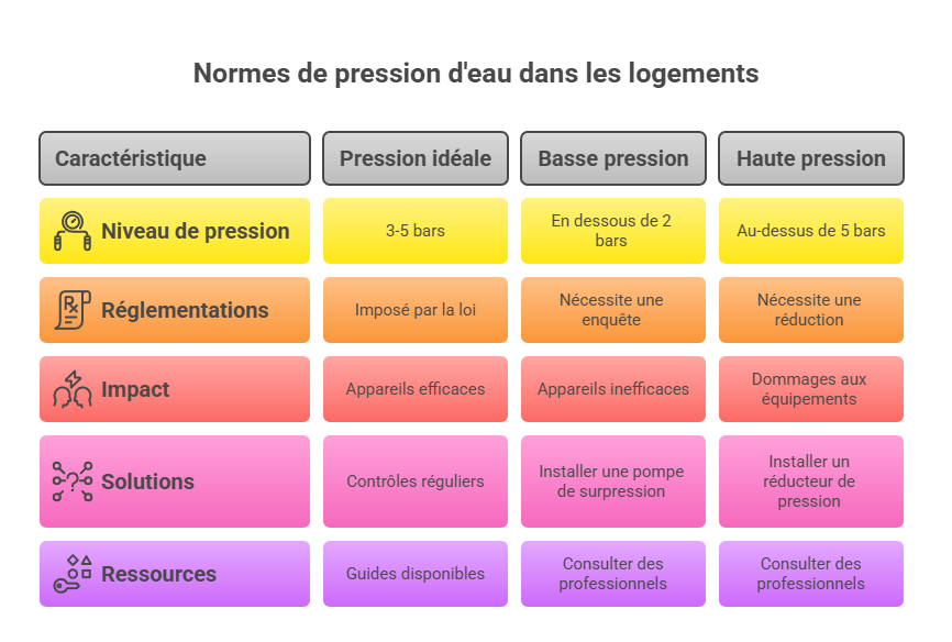 Pression d’eau idéale