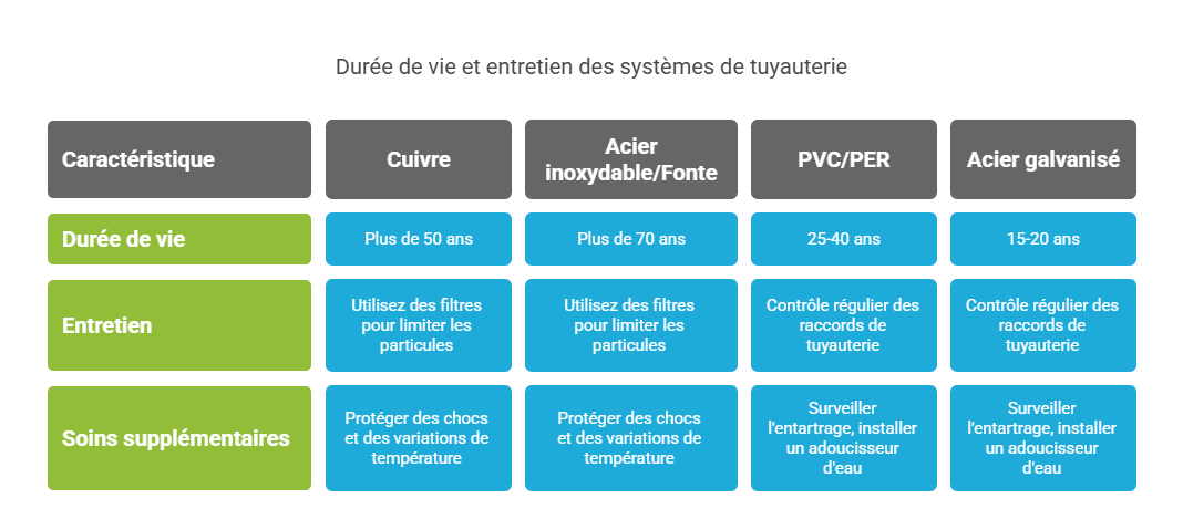 Entretien, durabilité et remplacement